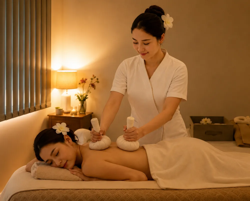 Thai herbal compress massage treatment