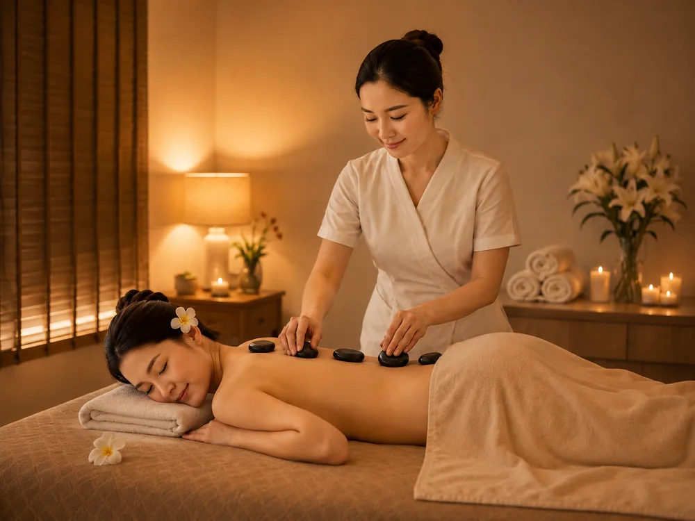 Hot stone massage treatment